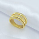 Anel cincos fileiras cravejados e lisos