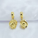 Brinco base dourada liso pêndulo