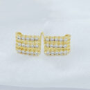 Brinco três fios cravejados