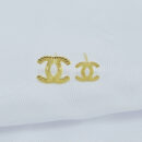 Brinco duplo estilo chanel trabalhado dourado