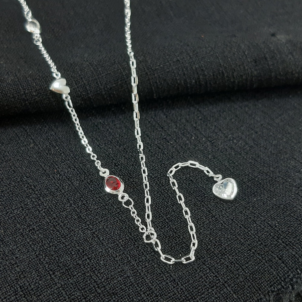 Gargantilha pontos de luz ovais coloridos com coração cristal