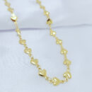 Gargantilha choker corações dourado liso