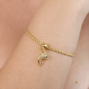 Pulseira baianinha pingente golfinho cravejado