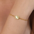 Pulseira elos vazados com pingente quadrado