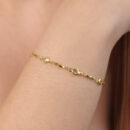 Pulseira elo vazado com cristal