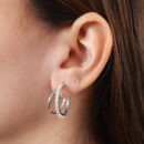 Argola fio duplo liso e cravejado