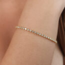 Pulseira riviera com pedras quadradas