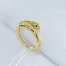 Anel regulável cobra cravejado