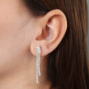 Brinco fio duplo cravejado