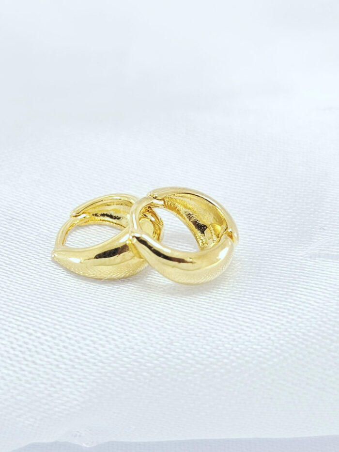 Brinco argolinha lisa dourada