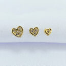 Trio coração detalhe cravejada