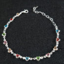 Pulseira corações coloridos com elos vazados