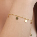 Pulseira corações lisos dourado