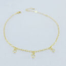 Tornozeleira com coração pêndulo pedra cristal