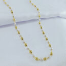 Gargantilha choker bolas douradas e brancas