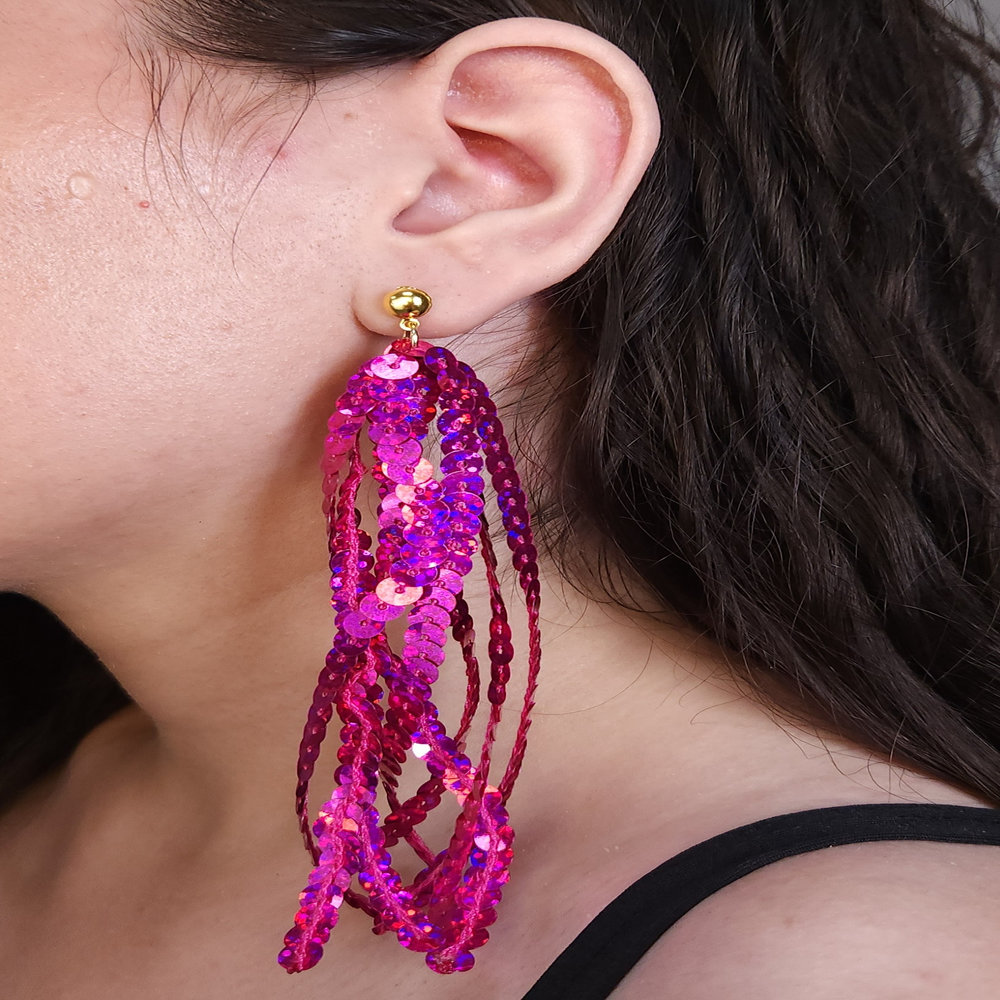 Brinco base lantejoula detalhado