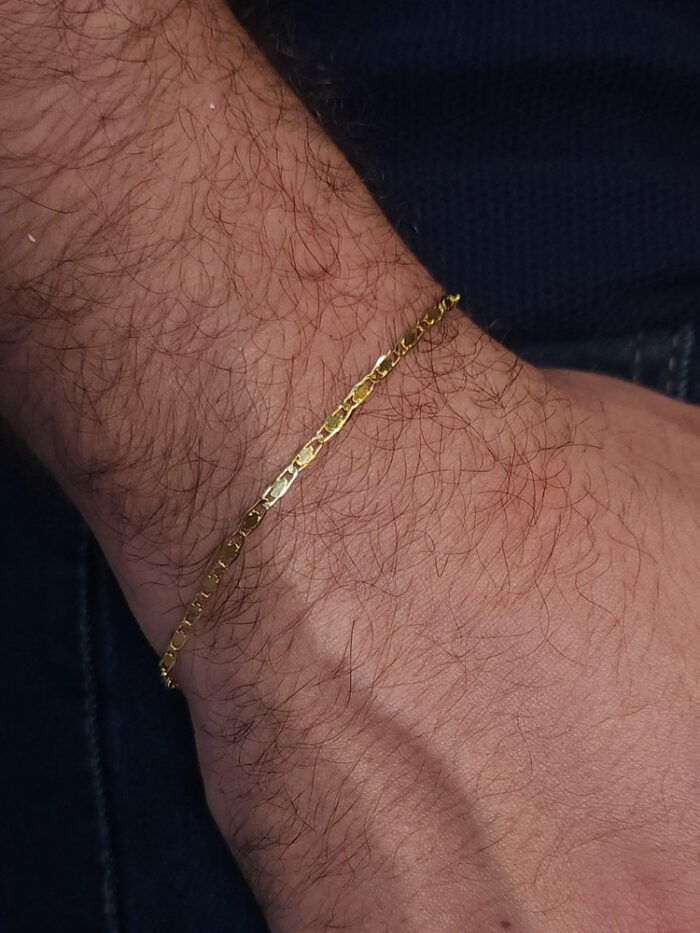 Pulseira masculina elo piastrine dourado