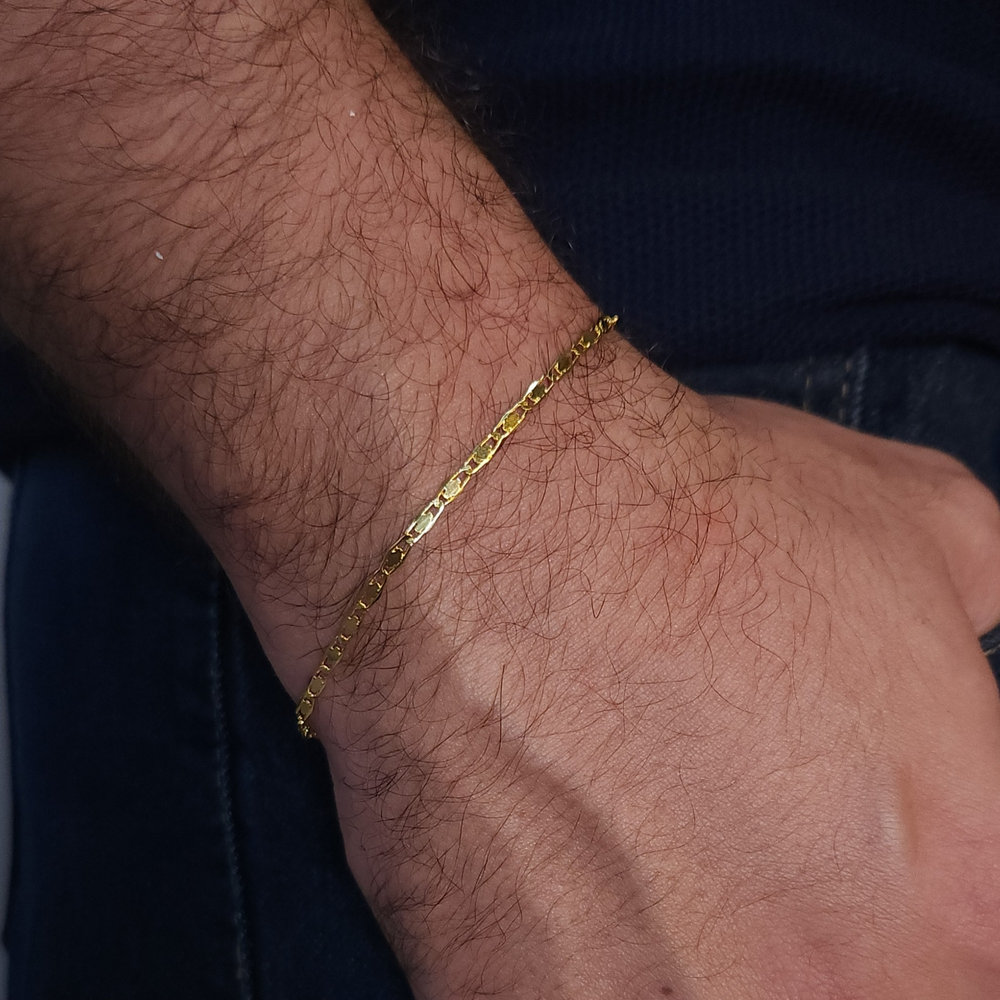 Pulseira masculina elo piastrine dourado