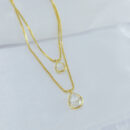 Gargantilha dupla modelo gota cristal