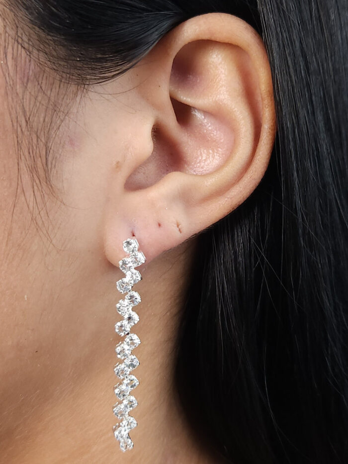 Brinco fio longo cristal