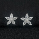 Brinco flor pedra cristal