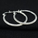 Brinco argola fio cravejado