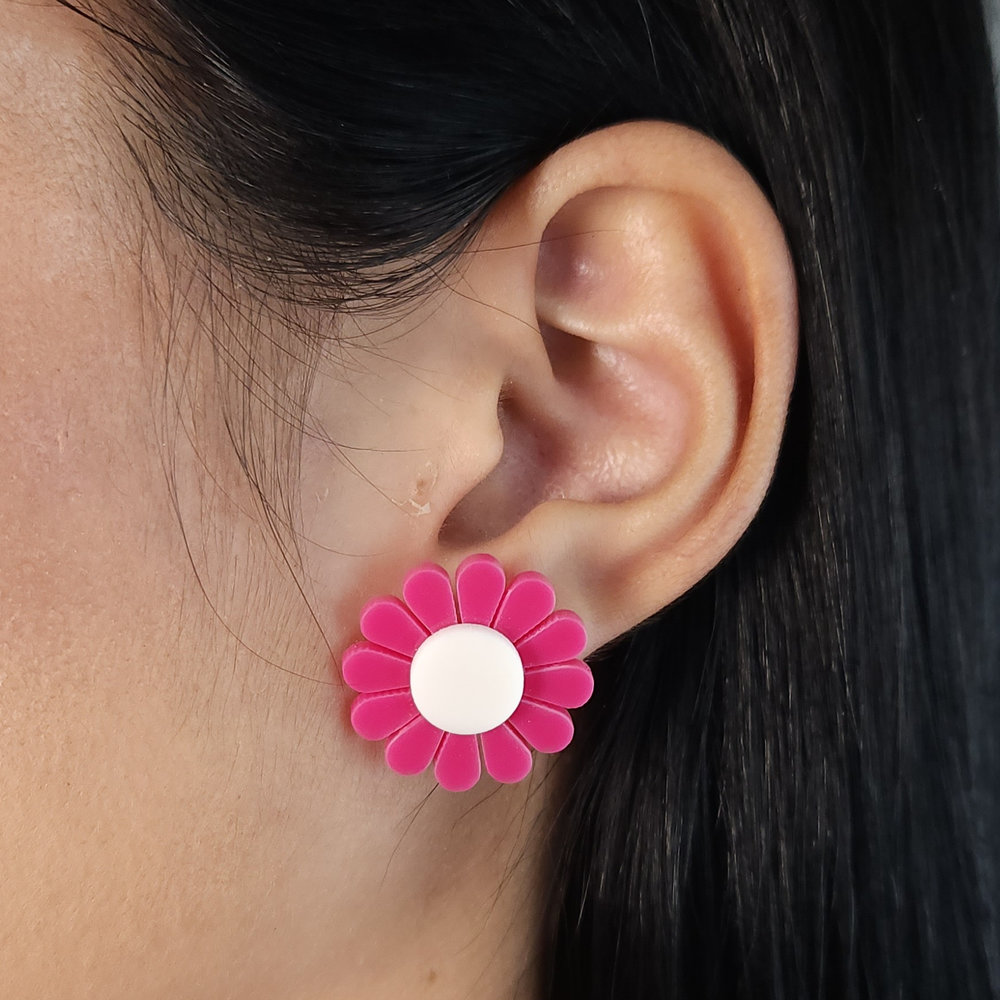 Brinco flor base lisa - Imagem 3