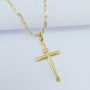 Gargantilha masculina pingente cruz liso