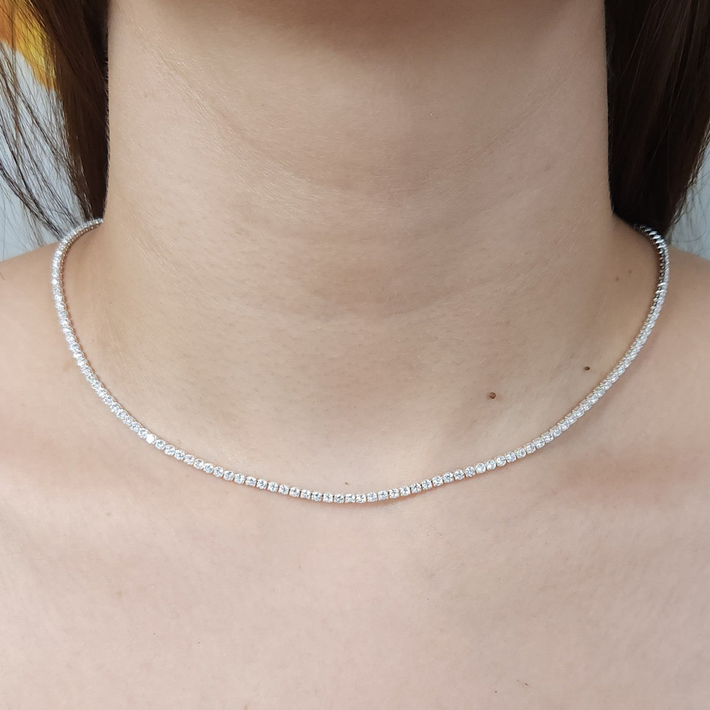 Gargantilha riviera com zircônias