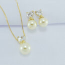 Conjunto base coração cristal com pérola