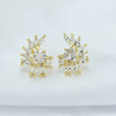 Brinco pedras de cristal navete