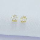 Brinco infantil pedra cristal quadrado