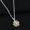 Gargantilha flor pétalas coloridas