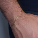 Pulseira masculina minimalista dourada