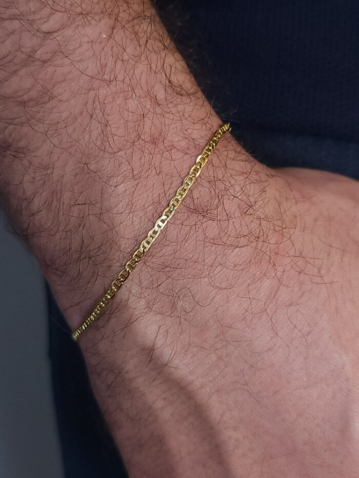 Pulseira masculina minimalista dourada