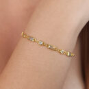 Pulseira baguete quadrado com ponto de luz