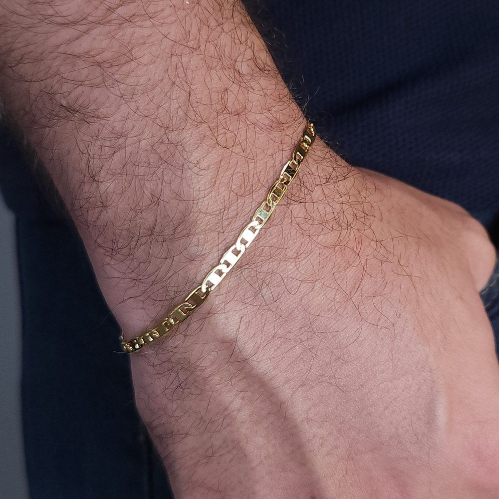 Pulseira masculina elo piastrine