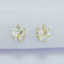 Brinco oval pedra  cristal