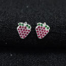 Brinco morango detalhe cravejado