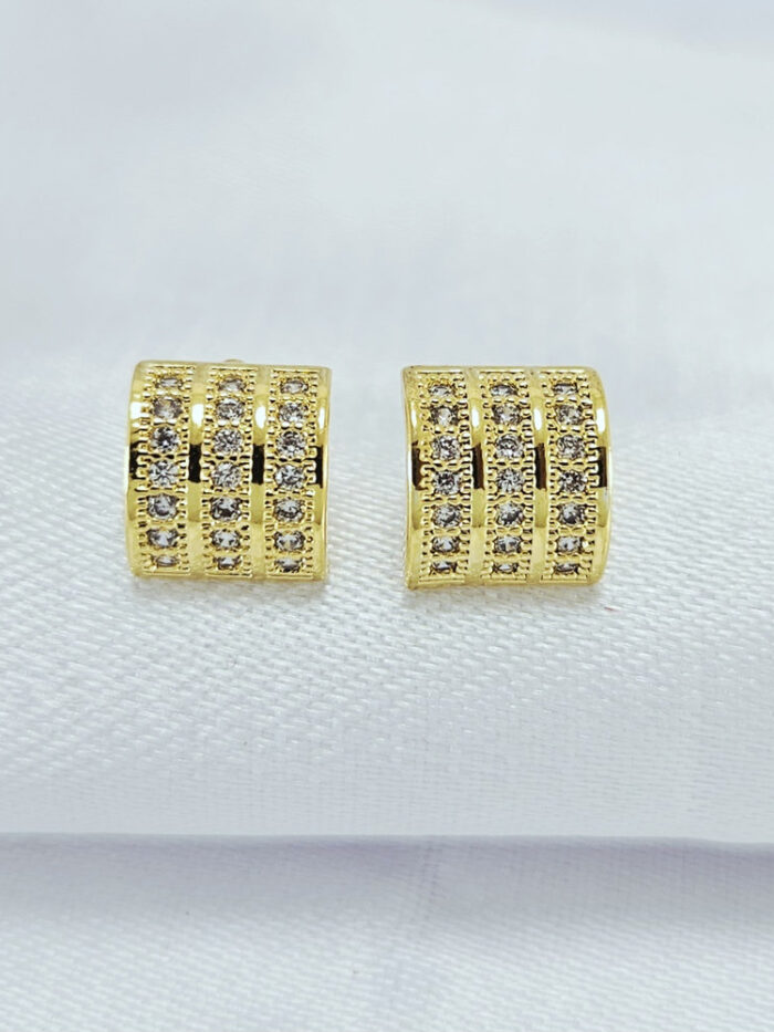 Brinco curvado cravejado