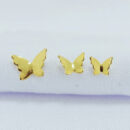 Trio de brincos borboletas chapeada