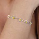 Pulseira margaridas esmaltadas