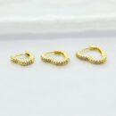 Trio de brincos coração cravejado