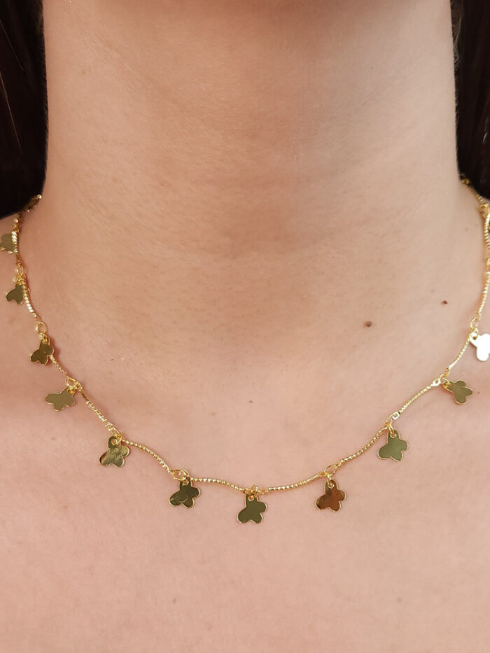 Gargantilha choker com borboletas lisas