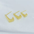 Trio de brincos gancho retangular