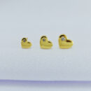 Trio de brincos coração liso com ponto de luz