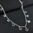 Gargantilha choker quadrados coloridos