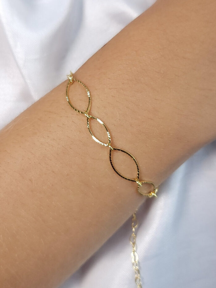 Pulseira elos navete vazado