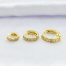 Trio de brincos argola cravejada