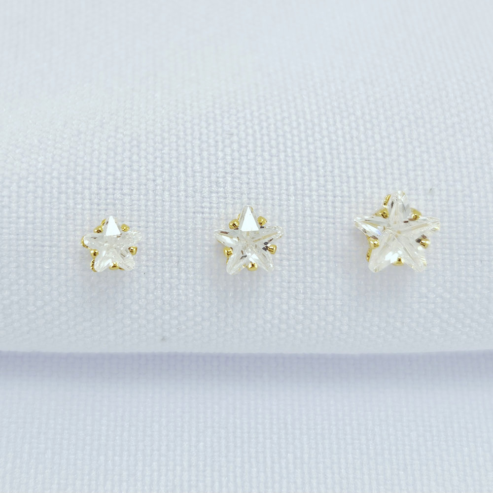 Trio de brincos estrela